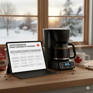 A side-by-side comparison chart of budget drip coffee maker features including carafe size and brew strength options.