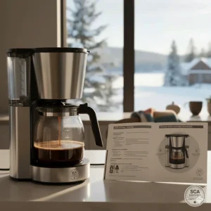 A coffee maker user manual featuring English and French text, highlighting Canadian bilingual product standards.