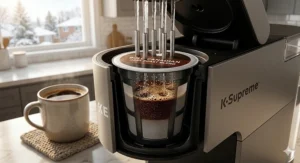 A photorealistic Canadian Buyer's Guide comparison chart summarizing key differences between the K-Supreme and K-Elite models.
