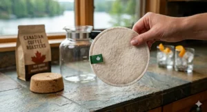 Close-up illustration of the reusable felt filter used in the Toddy cold brew system for a sediment-free concentrate.