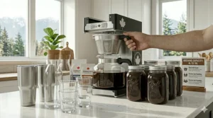 Illustration of the large brewing capacity, ideal for Canadian families or hosting guests.