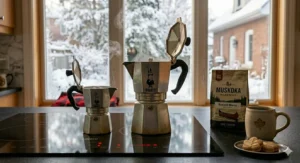 A side-by-side comparison of the 3-cup and 6-cup Bialetti Moka pot models available for Canadian coffee enthusiasts.