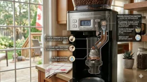 An eco-friendly illustration highlighting waste reduction by using the Cuisinart grind and brew gold-tone permanent filter instead of single-use pods in Canada.