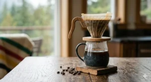 Stainless steel pour-over eco-friendly manual coffee maker | Cafetière manuelle écologique à verser en acier inoxydable