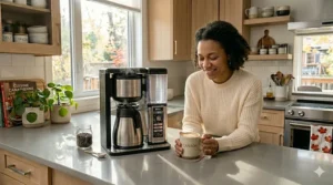 Compact Ninja Coffee Bar design on kitchen counter.