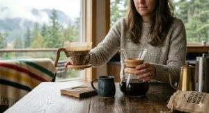 Plastic-free and eco-friendly manual coffee maker setup | Installation de cafetière manuelle écologique sans plastique
