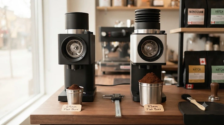 83mm vs 64mm flat burr difference for home espresso | Différence entre meules plates 83mm et 64mm pour espresso