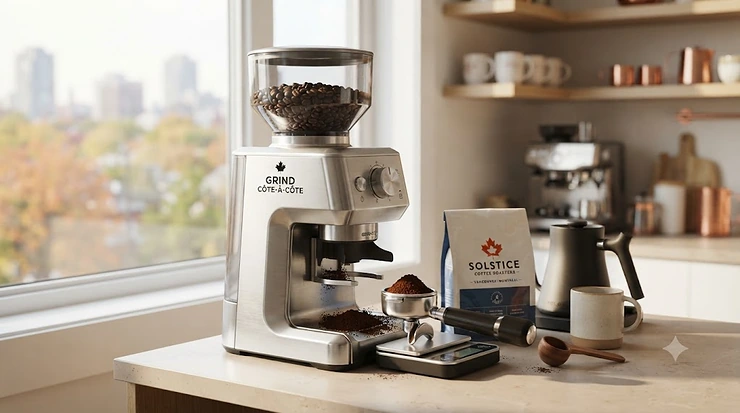 Top-rated electric coffee grinders for the perfect Canadian morning brew. / Meilleurs moulins à café électriques pour un café parfait au Canada.
