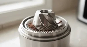 Stainless steel burrs of a high-performance cold brew coffee grinder designed for consistent extraction.