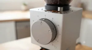 Stepped adjustment dial on a versatile coffee grinder designed for pour-over and filter brewing methods.