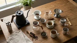 Preparing multiple hot beverages with the help of a versatile variable temperature gooseneck kettle.